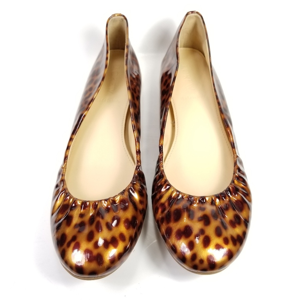 J Crew Leopard Leather Flats Women's Size 7